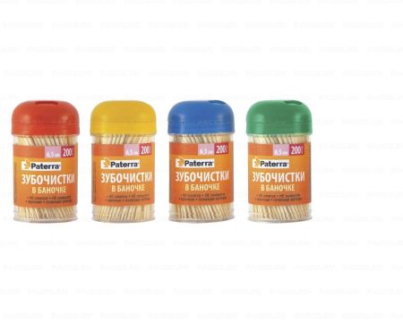 Зубочистки в бочонке (200шт) Paterra 4/240