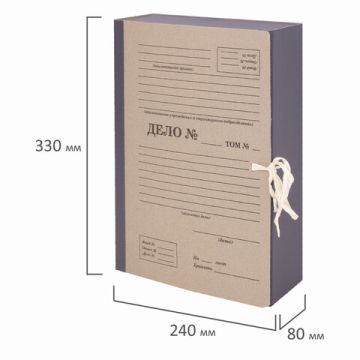 Папка архивная А4 Форма 21 80 мм переплетный картон/бумвинил завязки до 800 л STAFF 1/20