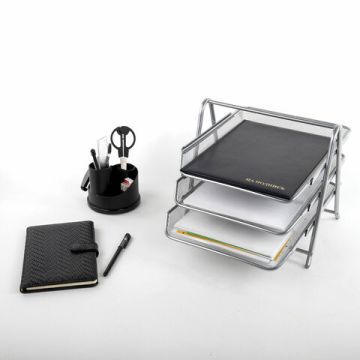 Лоток горизонтальный металл для бумаг 3 секц, А4 267х355х295мм BRAUBERG 1/10 (Клиент)