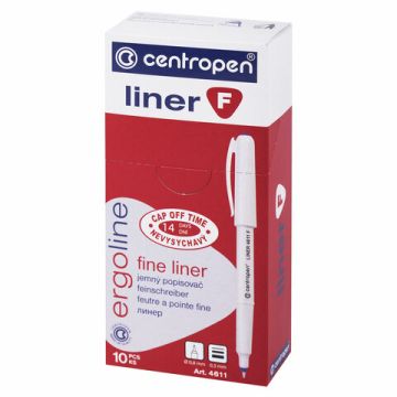 Ручка капиллярная (линер) ЧЕРНАЯ трехгранная линия 0,3мм CENTROPEN Liner 1/10/200 (Клиент)