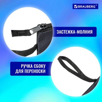 Папка для тетрадей А4 1отд полиэстер на молнии с ручкой Keep out BRAUBERG 1/12