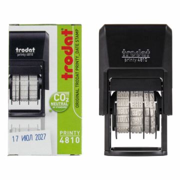 Датер-мини месяц буквами оттиск 20х4мм синий TRODAT 4810 корпус черный 1/10/1680 (клиент)