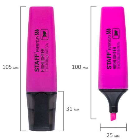 Текстмаркер розовый 1-5мм STAFF Everyday 1/12
