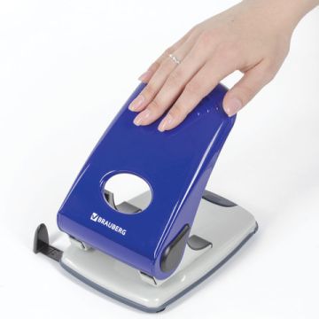 Дырокол на 50листов металлический синий/черный Style Brauberg 1/12