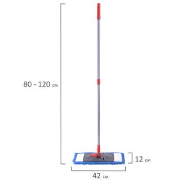 Швабра с флаундером 40см черенок 80-120 см еврорезьба насадка МОП микрофибра LAIMA 1/1 (клиент)