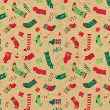 НГ Бумага упаковочная 70х100см ЗОЛОТАЯ СКАЗКА Christmas Kraft 10дизайнов 1/50