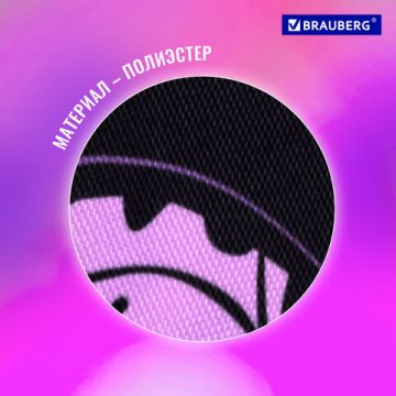 Папка для тетрадей А4 1отделение, полиэстер, на молнии с ручкой Flower BRAUBERG 1/12/96