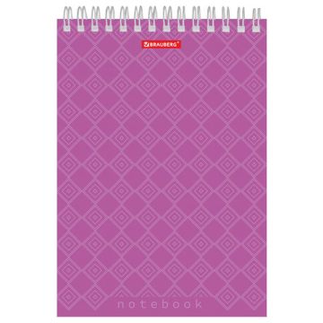 Блокнот 60л А5 145х205мм клетка спираль картон жесткая подложка BRAUBERG Классика 1/4/64