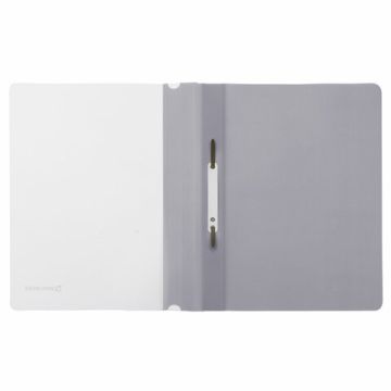 Папка скоросшиватель с прозр верхн лист BRAUBERG А4 серый 1/25/400