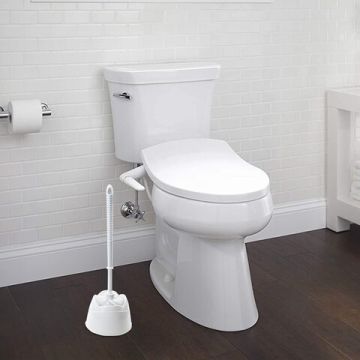 Ерш для унитаза ЛЮБАША, с подставкой, пластик,  белый (клиент)