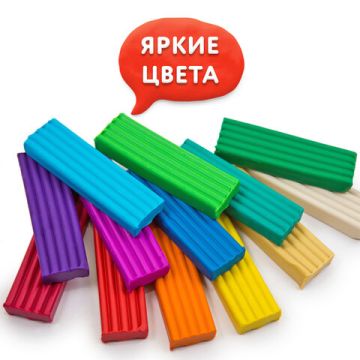 Пластилин 12цв 240г классический, стек ЮНЛАНДИЯ Юный волшебник 1/16