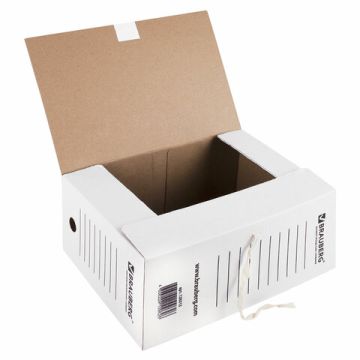 Папка архивная с завязками А4(325х260 мм), 150 мм до 1400л плотная, микрогофрокартон, БЕЛАЯ (клиент)