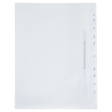 Папка скоросшиватель с прозр верхн лист BRAUBERG, А4, 140/180 мкм, перфор.,белый 1/10/400