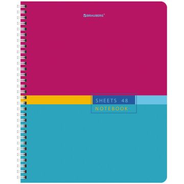 Тетрадь 48л А5 клетка гребень Color  BRAUBERG 1/4/96