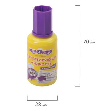 Корректирующая жидкость штрих 20мл флакон с кисточкой быстросохнущая ЮНЛАНДИЯ  1/12/576