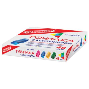 Точилка 1 отверстие пластиковая ассорти Сундучок ПИФАГОР 1/48 (Клиент)