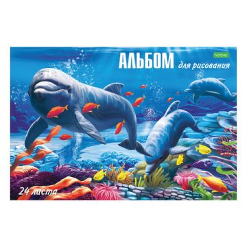 Альбом для рисования 24л А4 обложка офсет ассорти Хатбер 1/11