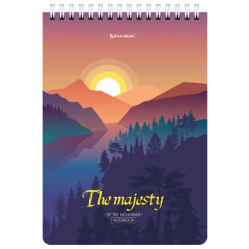 Блокнот 80л А5 146х206мм клетка гребень Majesty BRAUBERG 1/4/56 (Клиент)