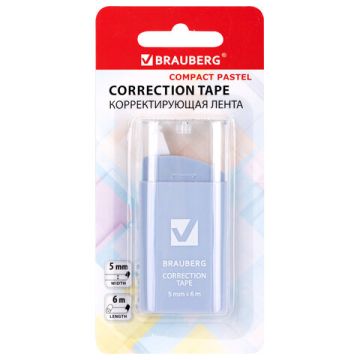 Корректирующая лента 5мм х 6м BRAUBERG COMPACT PASTEL 1/30/720 (Клиент)