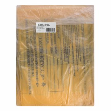 Пакет для сбора и хранения медицинских отходов (50х60) 100шт 60л класс Б желтый 1/5 (Клиент)