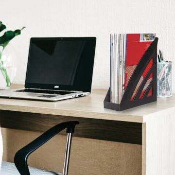 Лоток вертикальный для бумаг 245х90х285мм черный Office style Brauberg 1/10 (Клиент)