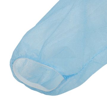 Халат на кнопках голубой одноразовый 56-58р (10шт) резинка снаблайн 1/10 (Клиент)