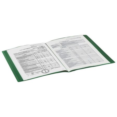 Папка  20 вклад. STAFF, зеленая, 0,5мм, 225695