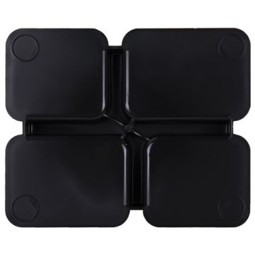 Подставка-органайзер 92х114х102мм 4 отделения черная COMPACT BRAUBERG 1/15 (Клиент)