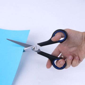 Ножницы 165мм метал черно-синие вставки европодвес Soft Grip Brauberg 1/12