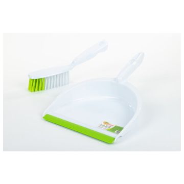 Совок для мусора со щеткой-сметкой пластик резиновая кромка ЛЮБАША 1/24 (клиент)