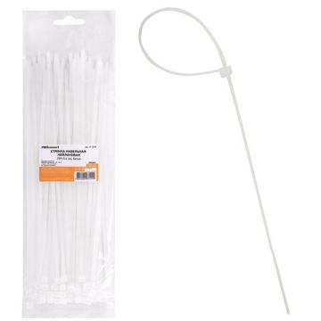 Хомуты (стяжки), нейлоновые, 4 мм х 250 мм, комплект 100 шт., PROCONNECT, белые 1/10/100 (клиент)