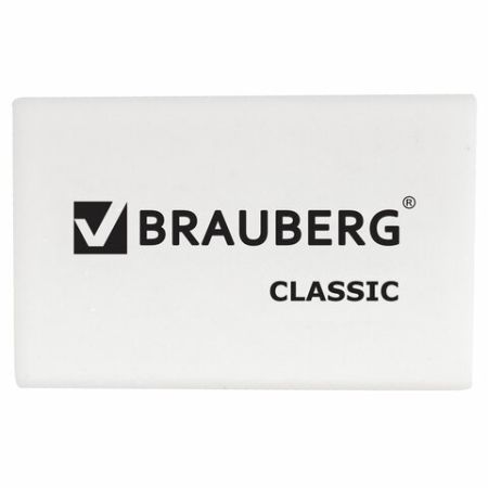 Ластик 26х17х7мм термопластичная резина белый BRAUBERG 1/80
