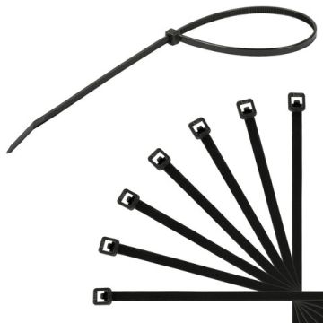 Хомуты (стяжки) нейлоновые 3,6ммх300мм комплект 100шт черные SONNEN 1/50 (клиент)