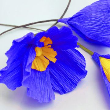 Бумага гофрированная креповая 50см х2,5м синяя BRAUBERG  32г/м 1/10/200