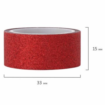 Клейкие ленты полимерные для декора с блестками ИНТЕНСИВ, 15мм*3м, 7цв, ОСТРОВ СОКРОВИЩ