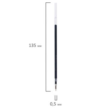 Стержень гелевый STAFF Basic GPR-232, 135мм, ЧЕРНЫЙ, узел 0,5мм, линия 0,35мм 1/50