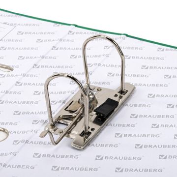 Папка-регистратор А4 75мм BRAUBERG с уголком, зеленая с покрытием из полипропилена 1/20 (Клиент)