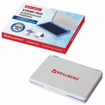 Штемпельная подушка синяя 100х80мм BRAUBERG 1/12