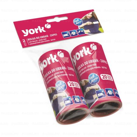 Сменный блок ролика для чистки одежды 2шт 20 слоев YORK 1/24