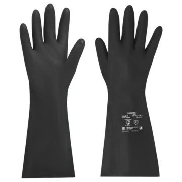 Резиновые перчатки КЩС-1 латексные двухслойные разм 10 черные ULTRA STRONG RABBITEX 1/12 (Клиент)