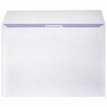 Конверты С5 (162х229мм), отрывная лента, 80г/м2, К-Т 100шт внут. запечатка BRAUBERG 1/10 (клиент)