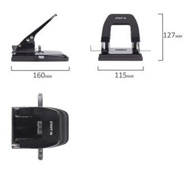 Дырокол на 30листов металлический черный Manager Staff 1/24
