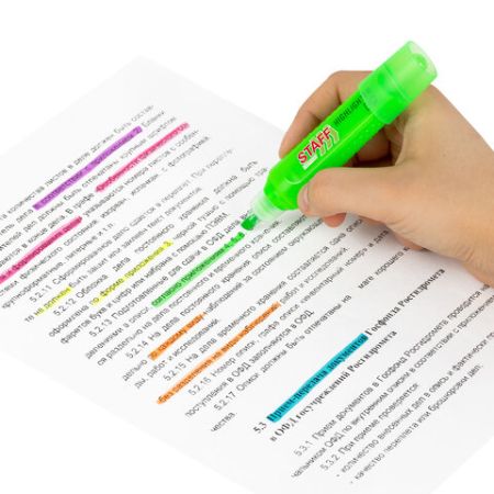 Текстмаркеры НАБОР 6шт 1-5мм неоновые STAFF EVERYDAY 1/12/144