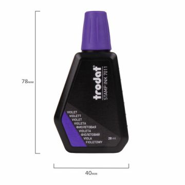 Штемпельная краска фиолетовая 28 мл на водной основе 7011ф TRODAT 1/10