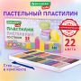 Пластилин 22цв 330г со стеком пастел цвета BRAUBERG KIDS 1/10