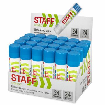 Клей-карандаш 24г STAFF EVERYDAY 1/24/648