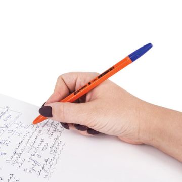 Ручка шариковая синяя узел 0,7мм линия 0,35мм корпус оранж BRAUBERG X-333 Orange 1/50/1000