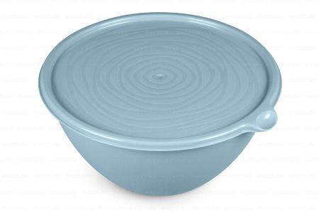 Салатник 3,2л (пищевой) с крышкой голубой Риччи 1/14