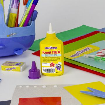 Клей ПВА 65г бумага картон дерево ЮНЛАНДИЯ 1/80