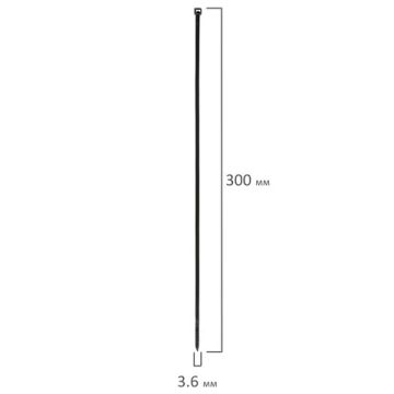 Хомуты (стяжки) нейлоновые 3,6ммх300мм комплект 100шт черные SONNEN 1/50 (клиент)